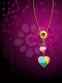 Royalty Free Clipart Image of a Heart Pendant