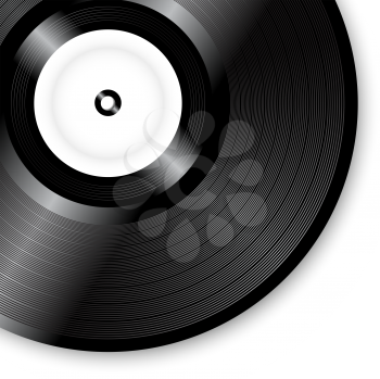 Royalty Free Clipart Image of a Cropped Vinyl Disc 