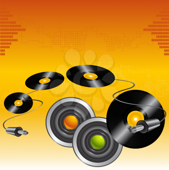 Royalty Free Clipart Image of a Vinyl Disc Background