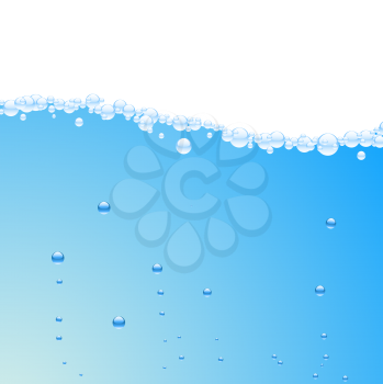 Royalty Free Clipart Image of a Background With Bubbles Floating to the Surface