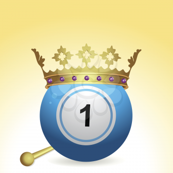 bingo ball with crown and sceptre