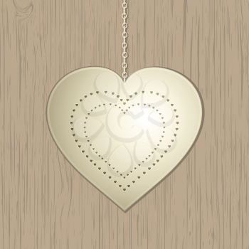 valentine heart on wooden background