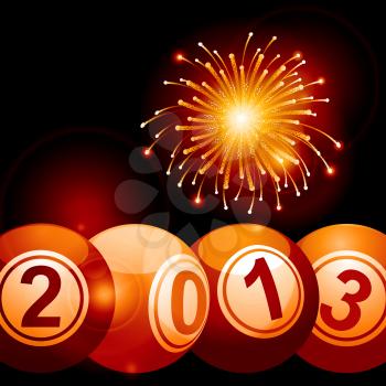 bingo 2013 background with firework