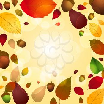 autumn leaf and acorn background
