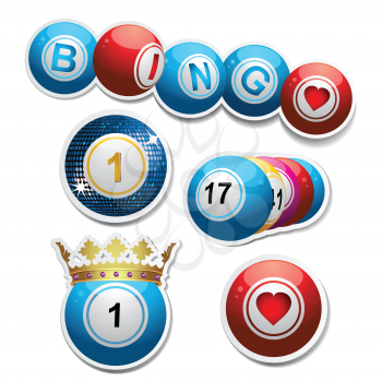 bingo ball sticker set