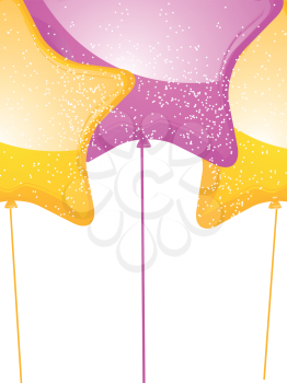 star shaped balloon background with pink and yellow balloons