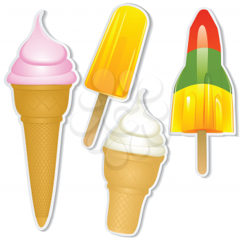 ice cream and ice lolly sticker set