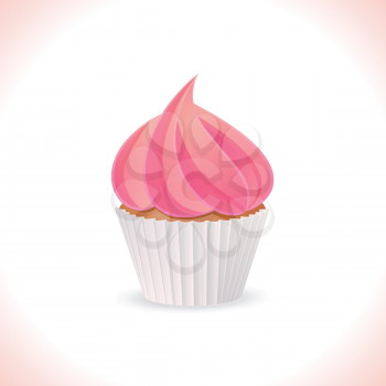 Cupcake with Pink Icing in a White Case