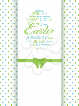 Easter Panel Background with Easter Message, Bow and Polka Dot