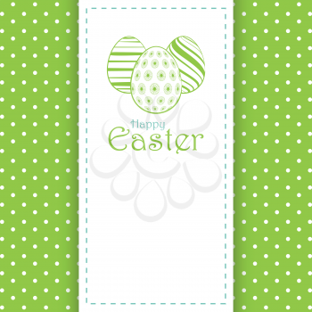 Easter Panel Background with Line Drawn Eggs and Message