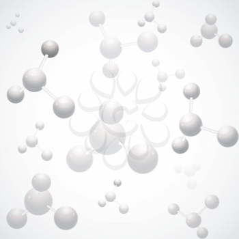 White 3D Molecule Background