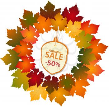 Royalty Free Clipart Image of an Autumn Sale Frame