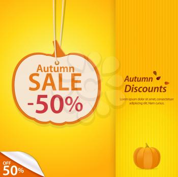 Royalty Free Clipart Image of an Autumn Sale Background
