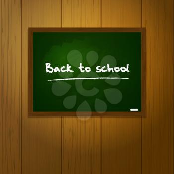 Royalty Free Clipart Image of a Blackboard on Wood