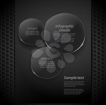 Royalty Free Clipart Image of Circles on  Black