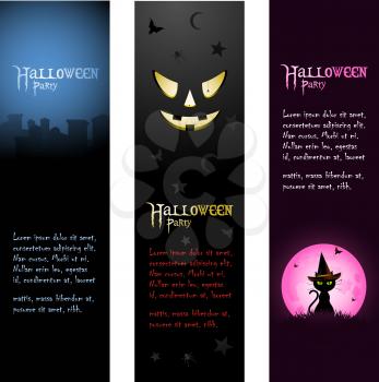 Royalty Free Clipart Image of a Set of Halloween Banners