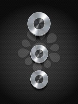 Royalty Free Clipart Image of Chrome Buttons on a Background