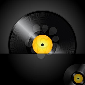 Royalty Free Clipart Image of a Record on Black