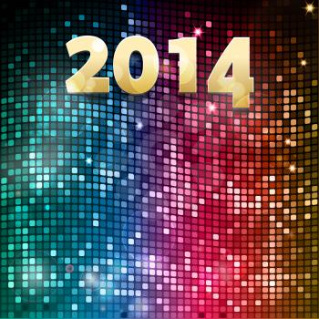 Royalty Free Clipart Image of a Glittery 2014 Background