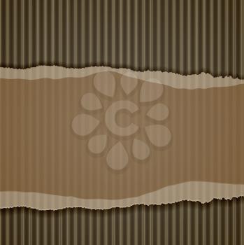 Royalty Free Clipart Image of Torn Corrugated Cardboard