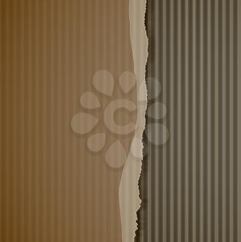 Royalty Free Clipart Image of Torn Corrugated Cardboard