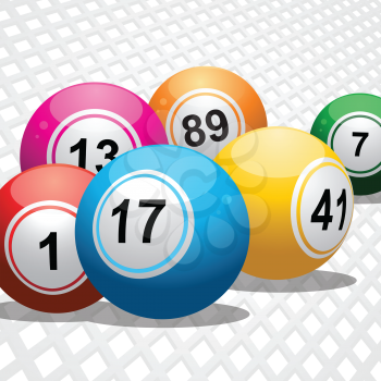 Bingo Balls on a White 3D Background 