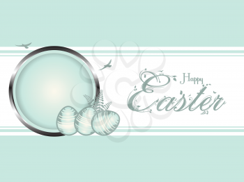 Easter Border Background, with Eggs and Floral Text