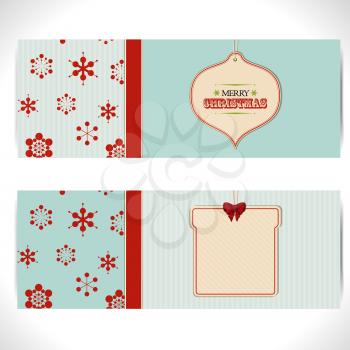Two Christmas Banner with Cardboard Tags and Festive Decorations