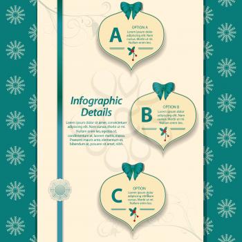 Christmas Infographic with Ribbon Bow and Sample Text