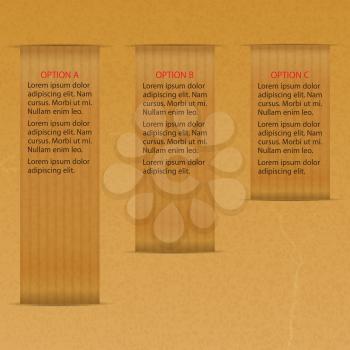 Infographic with Three Options on Brown Paper