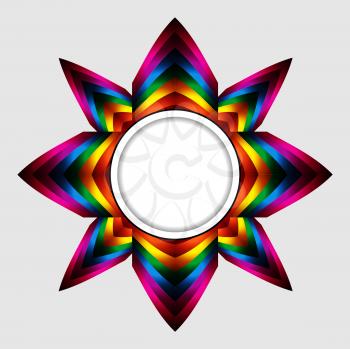 Abstract Colourful Star with White Border Copy Space
