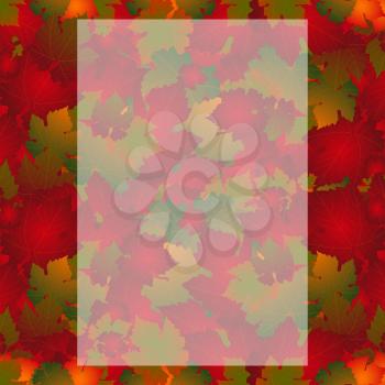 Autumn Fallen Leafs Close Up Background With Transparent Copy Space Area
