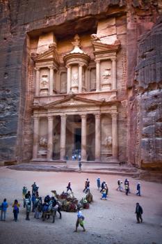 Royalty Free Photo of a Facade of the Khasneh at Petra