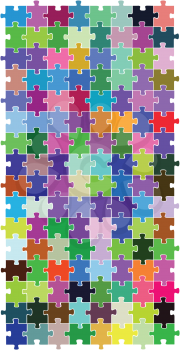 Royalty Free Clipart Image of a Jigsaw Puzzle Background