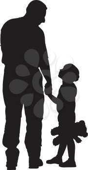 Royalty Free Clipart Image of a Father and Child