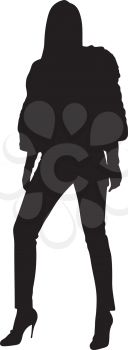 Royalty Free Clipart Image of a Girl Silhouette