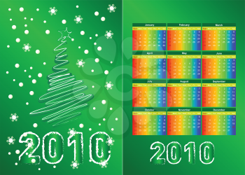 Royalty Free Clipart Image of a 2010 Postcard