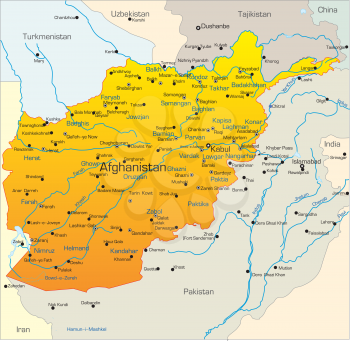 Royalty Free Clipart Image of a Map of Afghanistan