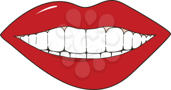 Royalty Free Clipart Image of a Smiling Mouth