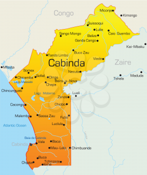 Royalty Free Clipart Image of a Map of Cabinda