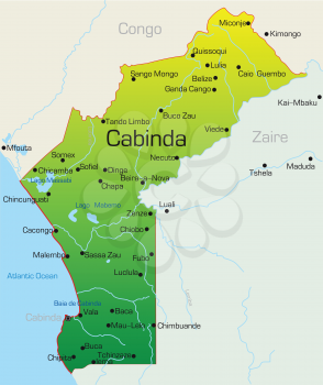 Royalty Free Clipart Image of a Map of Cabinda