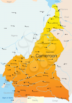 Royalty Free Clipart Image of a Map of Cameroon