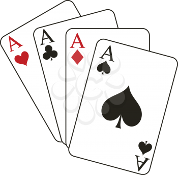 Royalty Free Clipart Image of Four Aces
