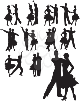 Royalty Free Clipart Image of a Group of Dancers