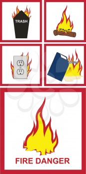 Royalty Free Clipart Image of Fire Elements
