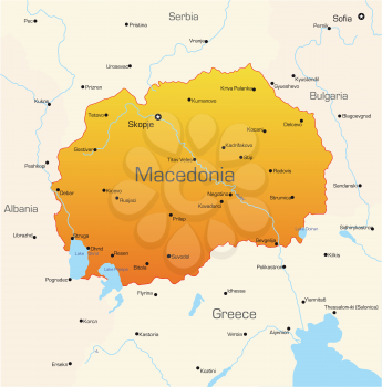 Royalty Free Clipart Image of a Map of Macedonia