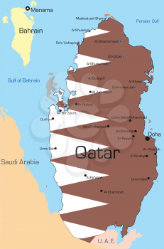 Royalty Free Photo of a Qatar Map