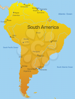Royalty Free Clipart Image of South America