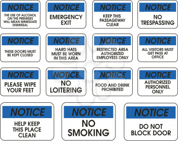 Royalty Free Clipart Image of Notice Signs