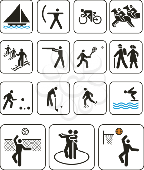 Royalty Free Clipart Image of Olympic Game Signs